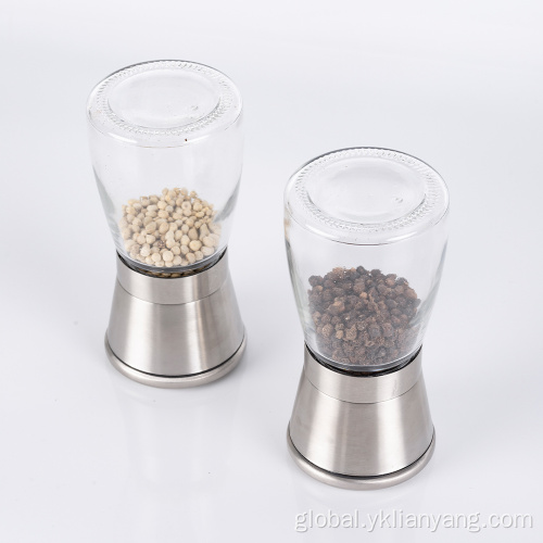 Salt And Pepper Grinder glass jar manual salt&pepper mill grinder set Factory